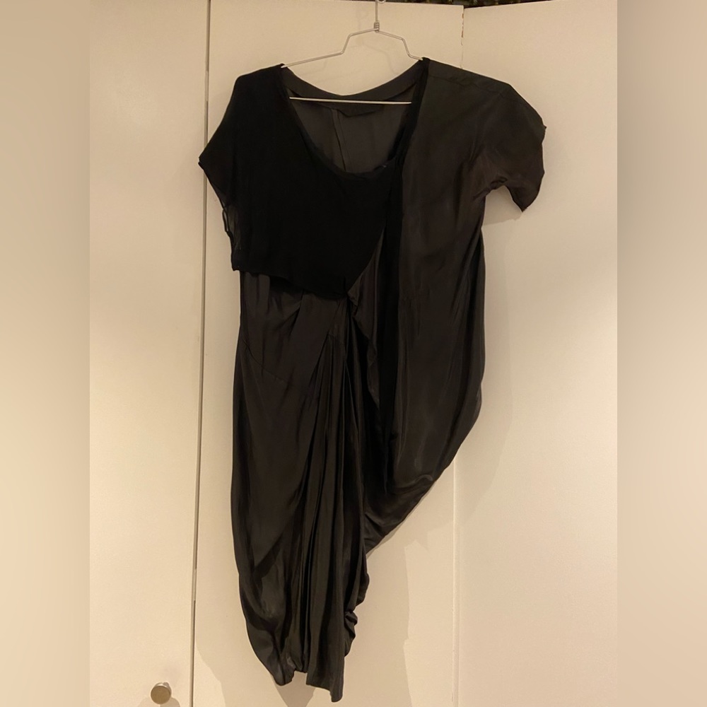 Satin asymmetrical dress